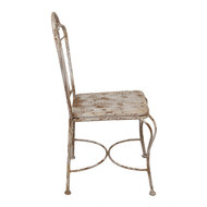 Clayre & Eef | Tuinstoel Wit Bruin 47x47x91 cm | 6Y5621