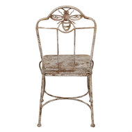 Clayre & Eef | Tuinstoel Wit Bruin 47x47x91 cm | 6Y5621