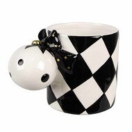 Clayre & Eef | Mok Zwart Wit 13x8x9 cm / 350 ml | 6CEMU0161Z