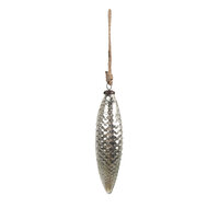 Clayre & Eef | Kerstbal Zilverkleurig ø 6x23 cm | 6GL4541L