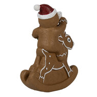 Clayre & Eef | Decoratie peperkoekpop Bruin Wit 11x5x12 cm | 6PR4195