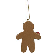 Clayre & Eef | Decoratie Hanger Peperkoekpop Bruin Wit 5x1x7 cm | 6PR4197