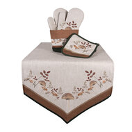 Clayre & Eef | Tafelloper Beige Bruin 50x160 cm | LFJ65