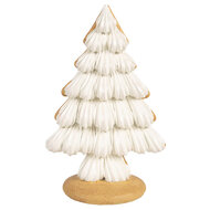 Clayre & Eef | Kerstdecoratie Beeld Kerstboom Beige Bruin 17x11x26 cm | 6PR4243