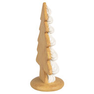 Clayre & Eef | Kerstdecoratie Beeld Kerstboom Beige Bruin 17x11x26 cm | 6PR4243