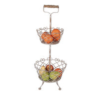 Clayre & Eef | Etagère 2 laags Wit ø 28x74 cm | 6Y5620