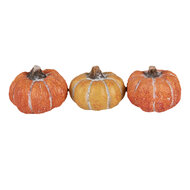 Clayre &amp; Eef   | Decoratie Pompoen (set van 3) Oranje 18x7x4 cm | 6CE1781