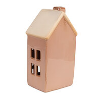 Clayre &amp; Eef   | Decoratie Huisje met LED Bruin 6x6x11 cm | 6CE1795