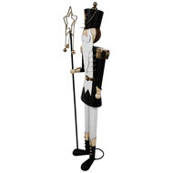 Clayre & Eef | Decoratie Beeld Notenkraker Zwart Wit 30x23x103 cm | 5Y1240