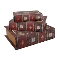 Clayre & Eef | Opbergdoos Bruin Beige (3) 27x22x7 / 22x17x6 / 17x12x4 cm | 65696