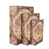 Clayre & Eef | Opbergdoos Beige Bruin (3) 27x22x7 / 22x17x6 / 17x12x4 cm | 65697