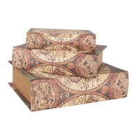 Clayre & Eef | Opbergdoos Beige Bruin (3) 27x22x7 / 22x17x6 / 17x12x4 cm | 65697