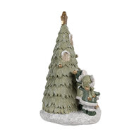 Clayre &amp; Eef   | Decoratie muizen familie groen LED 12x10x17 cm | 6PR4190