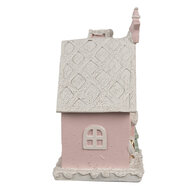 Clayre & Eef | Decoratie Huis met LED Roze 10x8x15 cm | 6PR4199