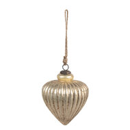 Clayre & Eef | Kerstbal Goudkleurig Bruin ø 16x20 cm | 6GL4551L