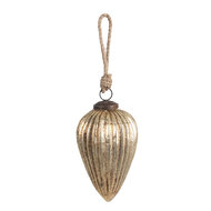 Clayre & Eef | Kerstbal Goudkleurig ø 8x13 cm | 6GL4555M