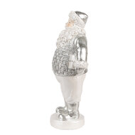 Clayre & Eef | Kerstdecoratie Kerstman Zilverkleurig 8x6x16 cm | 6PR4303