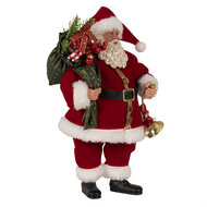 Clayre & Eef | Kerstdecoratie Kerstman Rood Wit 17x10x27 cm | 65597