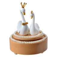 Clayre & Eef | Muziekdoos Beige Wit ø 11x15 cm | 65668