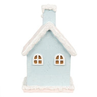 Clayre & Eef | Decoratie Huis met LED Blauw Roze 9x8x15 cm | 6PR4200
