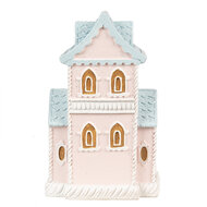 Clayre & Eef | Decoratie Huis met LED Roze Blauw 10x8x16 cm | 6PR4203