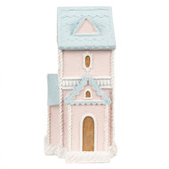 Clayre & Eef | Decoratie Huis met LED Roze Blauw 10x8x16 cm | 6PR4203