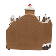 Clayre & Eef | Decoratie Huis met LED Bruin Wit 33x17x30 cm / 3xAA | 6PR4313