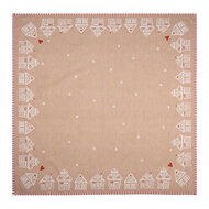 Clayre & Eef | Vierkant Tafelkleed Bruin Wit 100x100 cm | GBB01