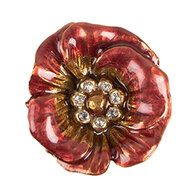 Clayre & Eef | Deurknop Rood Goudkleurig ø 4x3 cm / S3 cm | 65742