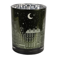 Clayre & Eef | Waxinelichthouder set van 3 Groen ø 7x8 / ø 9x10 / ø 10x12 cm | 6GL4655