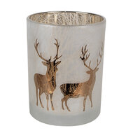 Clayre & Eef | Waxinelichthouder set van 3 Wit ø 7x8 / ø 9x10 / ø 10x12 cm | 6GL4666