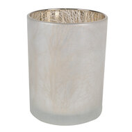 Clayre & Eef | Waxinelichthouder set van 3 Wit ø 7x8 / ø 9x10 / ø 10x12 cm | 6GL4666