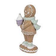 Clayre & Eef | Decoratie peperkoekpop Bruin Groen 6x4x11 cm | 6PR4319