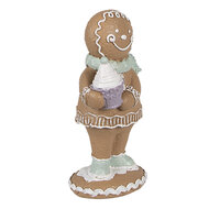 Clayre & Eef | Decoratie peperkoekpop Bruin Groen 6x4x11 cm | 6PR4319