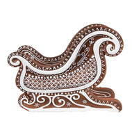 Clayre & Eef | Kerstdecoratie Slee Bruin 20x12x15 cm | 6PR4347
