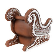 Clayre & Eef | Kerstdecoratie Slee Bruin 20x12x15 cm | 6PR4347