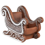 Clayre & Eef | Kerstdecoratie Slee Bruin 20x12x15 cm | 6PR4347