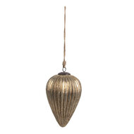 Clayre & Eef | Kerstbal Goudkleurig ø 14x20 cm | 6GL4555L