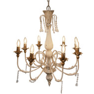 Clayre & Eef | Hanglamp Beige ø 68x82 cm E14/max 8x25W | 5LMP378