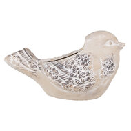 Clayre & Eef | Bloempot Binnen Vogel Beige Bruin 25x14x14 cm | 6TE0541