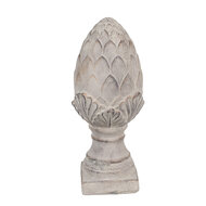 Clayre &amp; Eef   | Decoratie Beeld Dennenappel Grijs &oslash; 14x33 cm | 6TE0545M