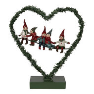 Clayre &amp; Eef   | Decoratie hart met LED Groen Rood 26x9x28 cm / 2xAAA | 65531