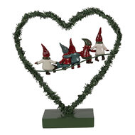 Clayre &amp; Eef   | Decoratie hart met LED Groen Rood 26x9x28 cm / 2xAAA | 65531