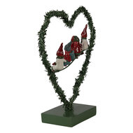 Clayre &amp; Eef   | Decoratie hart met LED Groen Rood 26x9x28 cm / 2xAAA | 65531