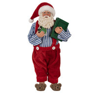 Clayre & Eef | Kerstdecoratie Kerstman Rood Wit 13x10x27 cm | 65590