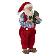 Clayre & Eef | Kerstdecoratie Kerstman Rood Wit 13x10x27 cm | 65590