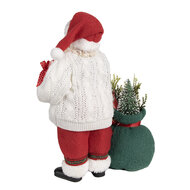 Clayre & Eef | Kerstdecoratie Kerstman Wit Rood 18x13x27 cm | 65599