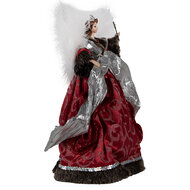 Clayre & Eef | Decoratie Beeld Engel Rood Wit 20x15x28 cm | 65618