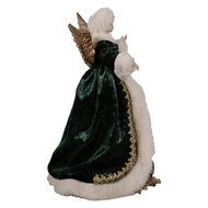 Clayre & Eef | Decoratie Beeld Engel Groen Beige 20x15x28 cm | 65624