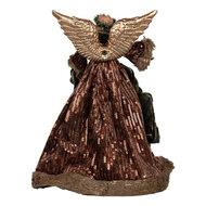 Clayre & Eef | Decoratie Beeld Engel Bruin Groen 18x14x28 cm | 65626